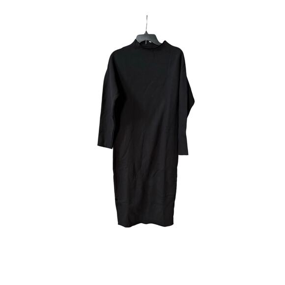 Frank & Eileen Black Fleece Funnel Neck Midi Dress XS - Picture 3 of 9